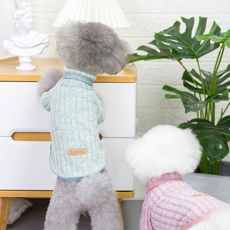 Ribbed Knit Dog Sweater - Cozy and Stylish for Cooler Weather