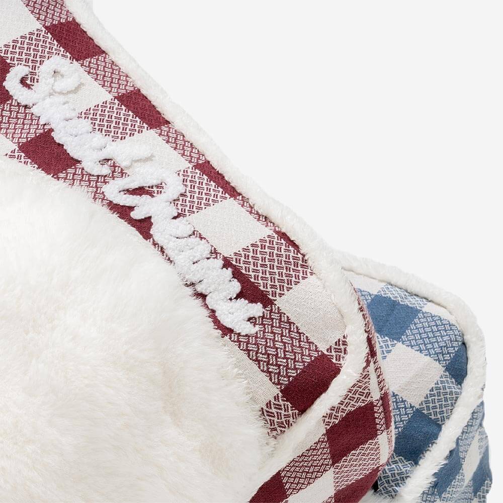 Large Classic Check Headrest Rectangle Orthopedic Dog Bed - Dreamy wave